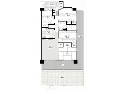 びゅうパルク新蒲田(4LDK/1階)の間取り写真