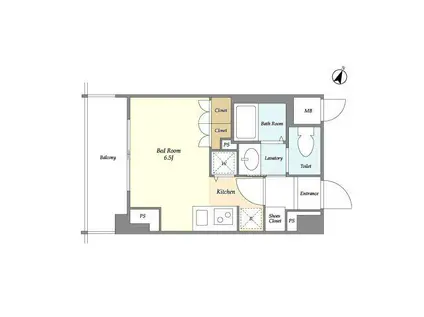 BPRレジデンス蕨(ワンルーム/7階)の間取り写真