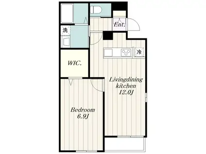 ピースコート登戸VI(1LDK/3階)の間取り写真