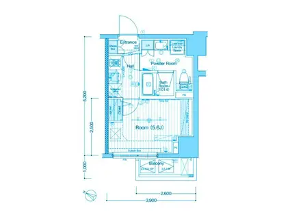 BRIZZ関内MAXIV(1K/3階)の間取り写真