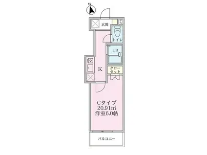 S-HOUSE横浜(1K/2階)の間取り写真