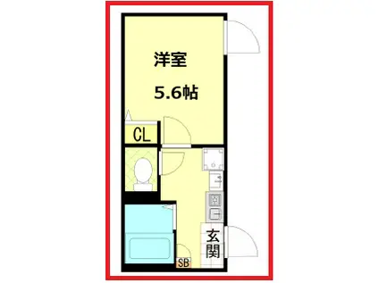 ルココン平井(1K/3階)の間取り写真