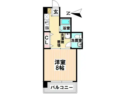 アトリアム吹上(1K/5階)の間取り写真