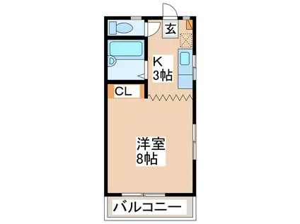 ハイツ中沢(1K/2階)の間取り写真