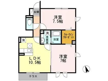 メゾン・レ・シエル(2LDK/1階)の間取り写真