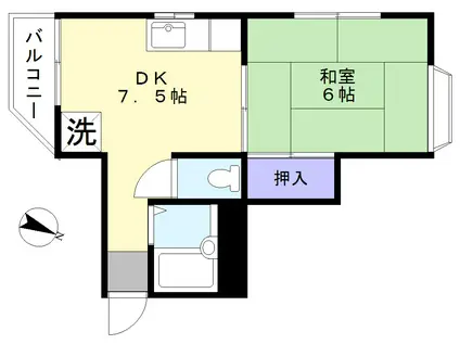 八千代台パーソナルアパートPART1(1DK/1階)の間取り写真