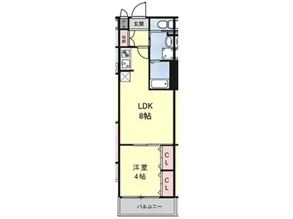 H-MAISON御幣島II(1LDK/3階)の間取り写真