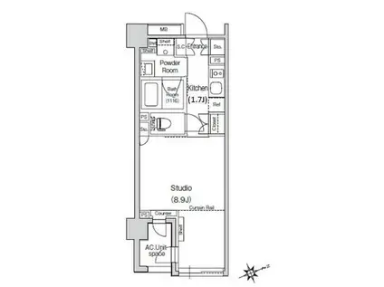 スタイリオ元住吉II(1K/2階)の間取り写真
