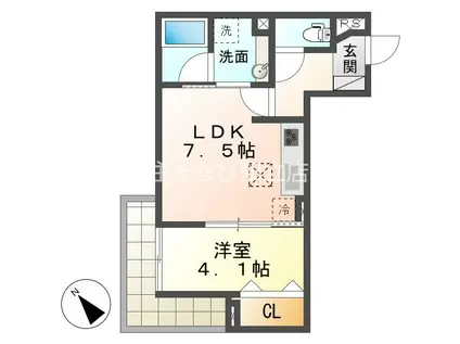ＪＲ東海道本線 安城駅 徒歩5分 3階建 新築(1LDK/1階)の間取り写真