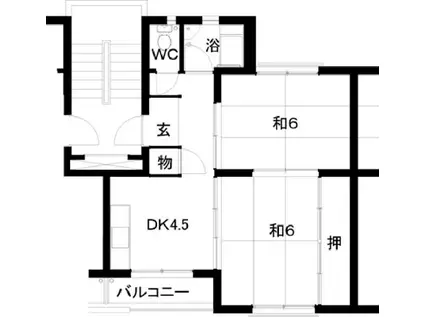 舞松原100棟(2DK/3階)の間取り写真