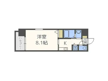 オリエンタル靭本町(1K/7階)の間取り写真