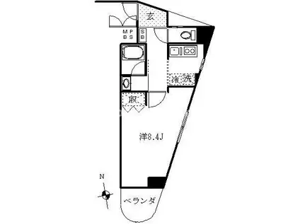 エスポワール横浜(1K/3階)の間取り写真