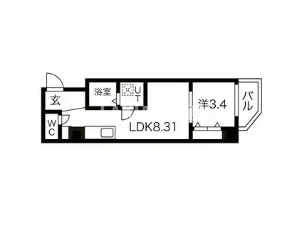EIJU TSUKAMOTO(1LDK/6階)の間取り写真