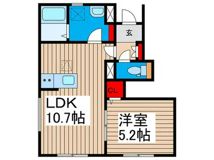 リーブルファイン野田中野台(1LDK/1階)の間取り写真