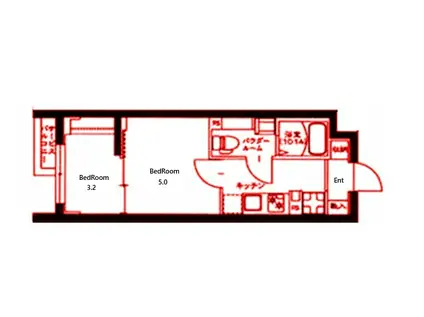 グローリオシェルト武蔵小杉II(2K/3階)の間取り写真