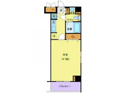 エルフラット両国(1K/6階)の間取り写真