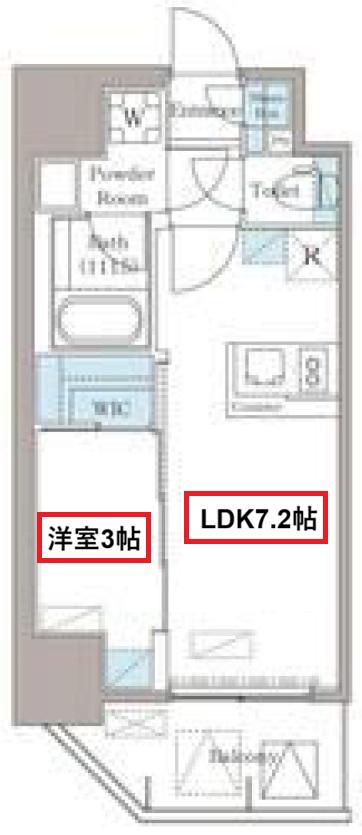 エスリードレジデンス ザ・グラン大阪ノア(1LDK/2階)の間取り写真