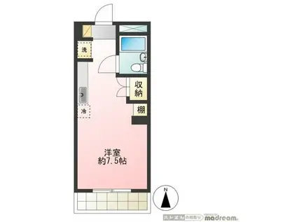 柏屋ビル(ワンルーム/2階)の間取り写真