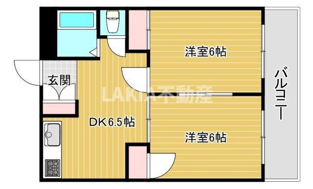 相原マンション(2DK/3階)の間取り写真