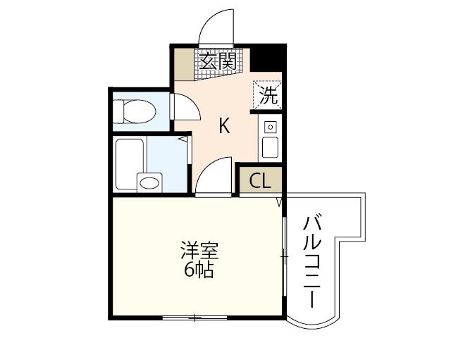 MIRAIZU皆実(1K/3階)の間取り写真
