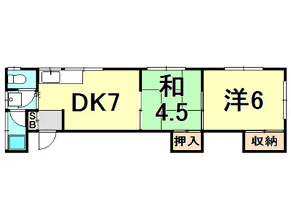 西村マンション(2DK/2階)の間取り写真