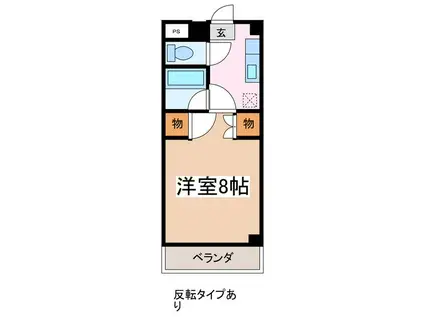 ファンティン相生(1K/4階)の間取り写真