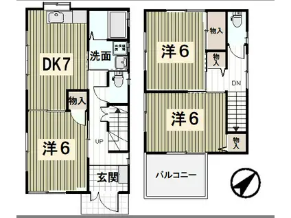 マーブルハイツ(3DK/1階)の間取り写真