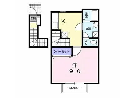 ベル・シャトレ(1K/2階)の間取り写真
