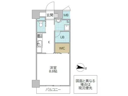 レーガベーネ守谷本町(1K/2階)の間取り写真