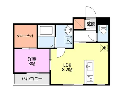 LEAP白山通(1LDK/2階)の間取り写真