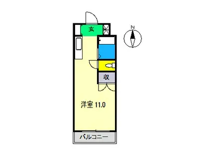レジデンス優美18(ワンルーム/2階)の間取り写真