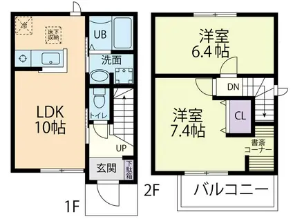 プランドール B(2LDK/1階)の間取り写真