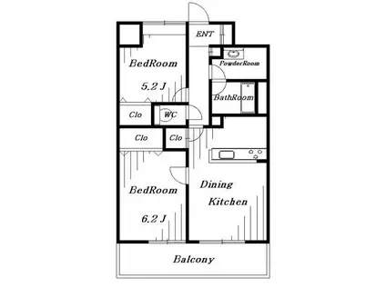 ウィルテラス千葉中央(1SDK/5階)の間取り写真