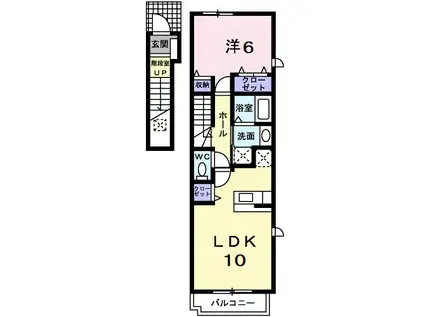 グランデ パラッツオII(1LDK/2階)の間取り写真