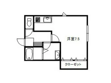 カーサポッポ(ワンルーム/2階)の間取り写真