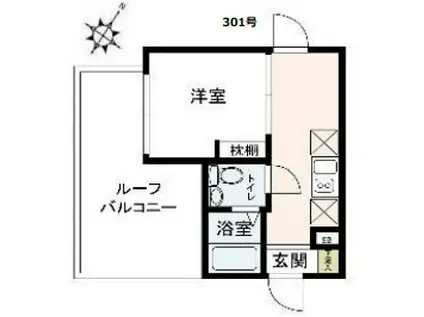 TIERRA三軒茶屋(1DK/3階)の間取り写真