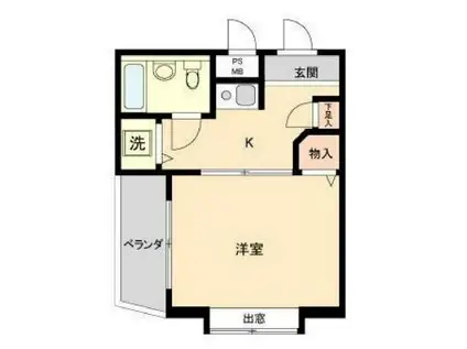 ジョイフル西荻窪二番館(1K/1階)の間取り写真