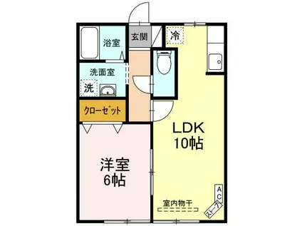 セジュールSE2秀(1LDK/1階)の間取り写真