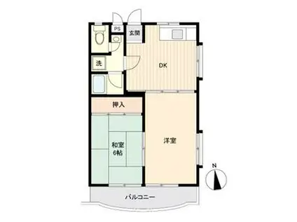 レジデンス光和101棟(2DK/2階)の間取り写真