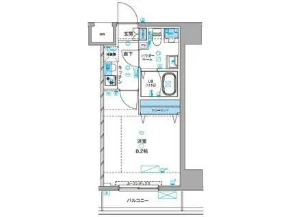 ジェノヴィア浅草IIIグリーンヴェール(1K/4階)の間取り写真