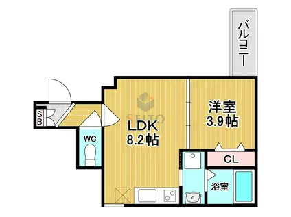 F ASECIA EDEL(1LDK/3階)の間取り写真