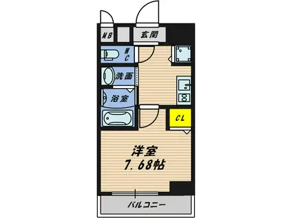 エスペランサ内代町(1K/9階)の間取り写真