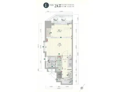 グランフォーレ地行(2K/3階)の間取り写真