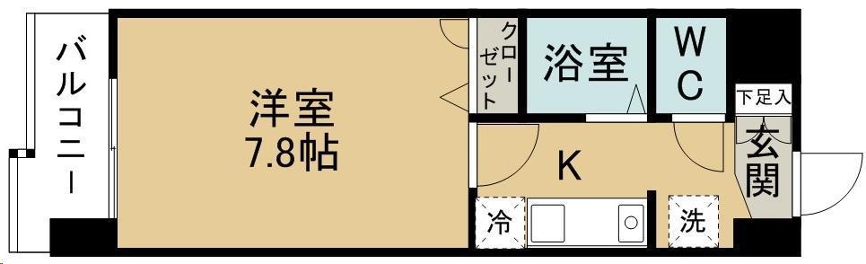 トライアムフ仙台(1K/6階)の間取り写真