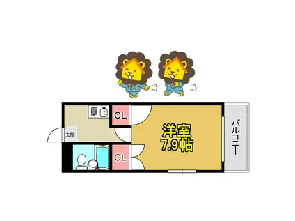 メゾン・ブロンネージュ(1K/3階)の間取り写真