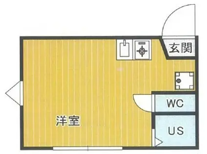 フェリスパルファン(ワンルーム/2階)の間取り写真