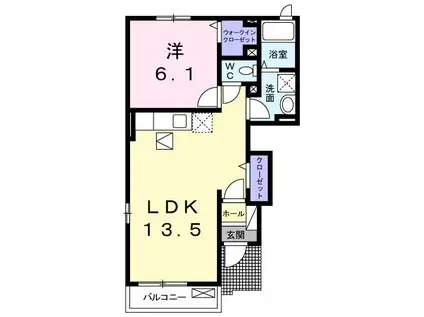 サザン・クロス(1LDK/1階)の間取り写真