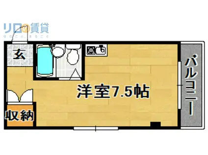 KSコートリバーサイド相川(ワンルーム/2階)の間取り写真