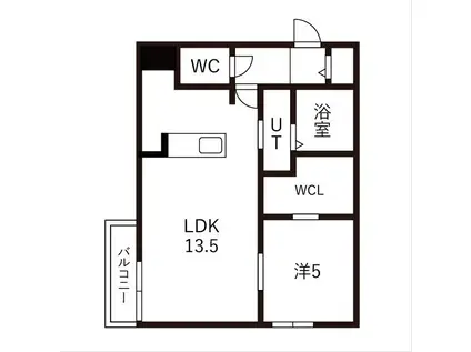 北23西8MS(1LDK/4階)の間取り写真