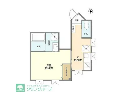 MAISON BLANCHE(1K/2階)の間取り写真